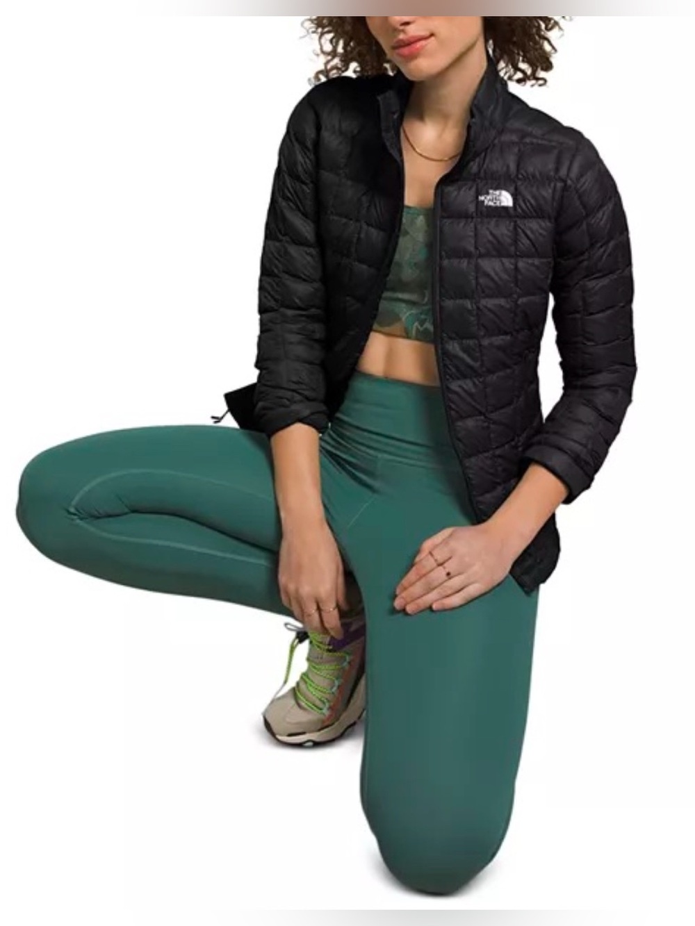 The North Face ThermoBall Eco Jacket Women Sz S Black Quilted Insulated Ski Snow